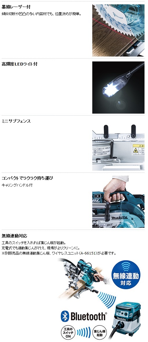マキタ 18V 165㎜充電式スライドマルノコ LS610DRG/DZ