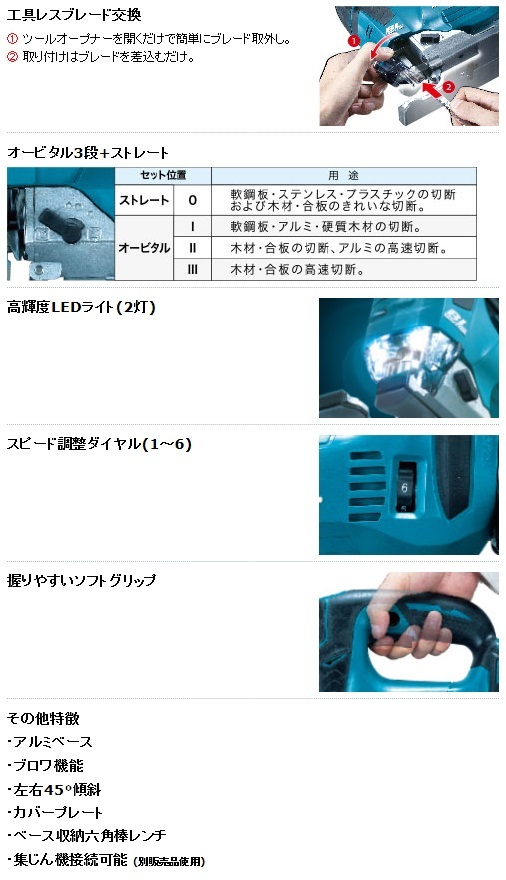 マキタ　18V　充電式ジグソー　JV182DRF