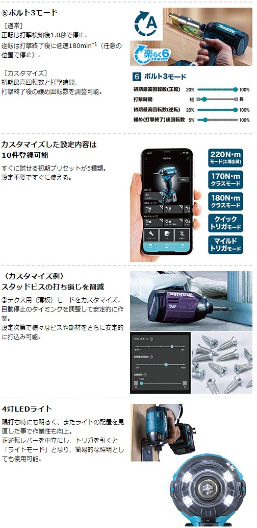 マキタ　40Vmax　2.5Ah　充電式インパクトドライバ　TD002GRDXB　黒