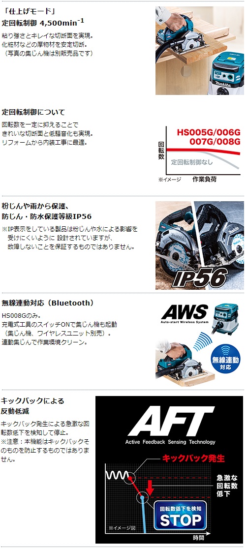 マキタ　40Vmax　125mm充電式マルノコ　HS007GZ　青　本体のみ　無線連動非対応