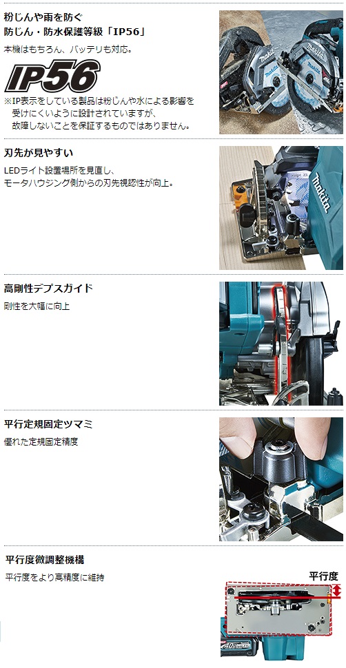 マキタ　40Vmax　2.5Ah　165mm充電式マルノコ　HS002GRDX　無線連動対応