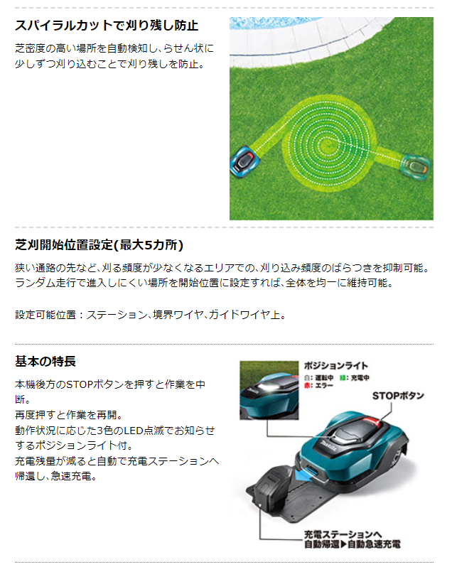 マキタ　【ロボットモア】　充電式ロボット芝刈機　RM350DR