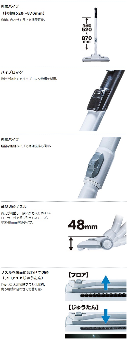 マキタ　40Vmax　充電式背負いクリーナ　VC008GZ　2L　乾式専用