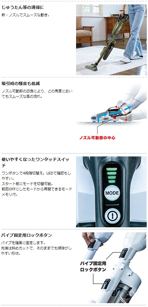 マキタ　40Vmax　2.5Ah　充電式クリーナ　CL002GRDCW　白　紙パック式　サイクロン付