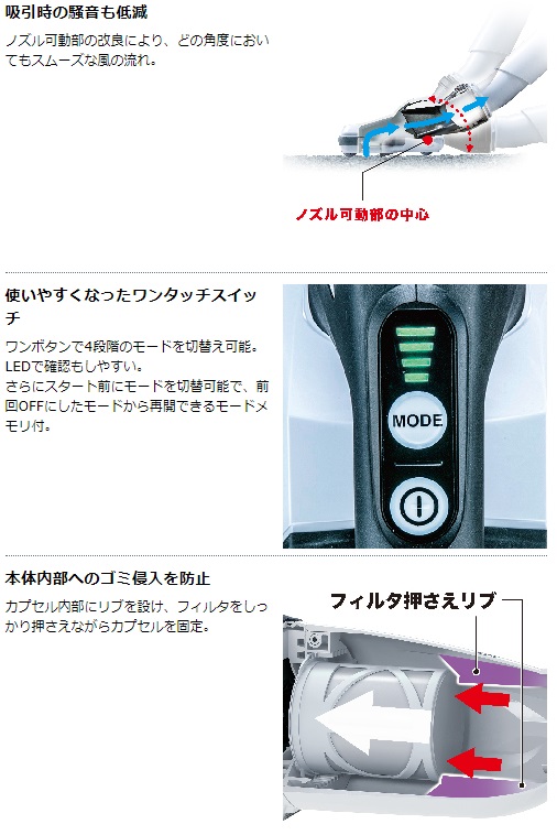 マキタ　40Vmax　2.5Ah　充電式クリーナ　CL001GRDCW　白　カプセル式　サイクロン付