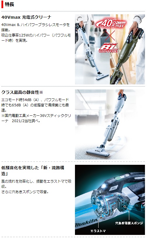 Makita/マキタ 充電式クリーナー 40vmax CL001GZCO