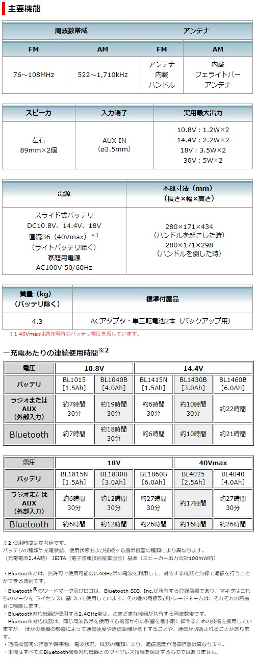 マキタ　40Vmax　充電式LEDワークライト　MR002GB　黒　本体のみ