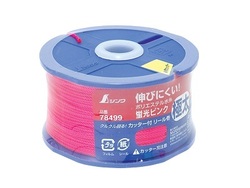 シンワ　ポリエステル水糸 リール巻 極太 1.2㎜ 120m 蛍光ピンク　78499