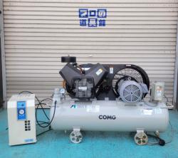 中古 アネスト岩田 50Hzレシプロコンプレッサ(圧力開閉式) TLP22-10&SMC エアドライヤー　IDF2E-10