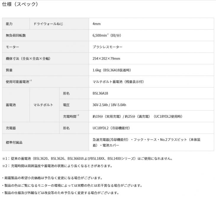 HiKOKI　36V　2.5Ah　コードレスボード用ドライバ　W36DYA(XP)
