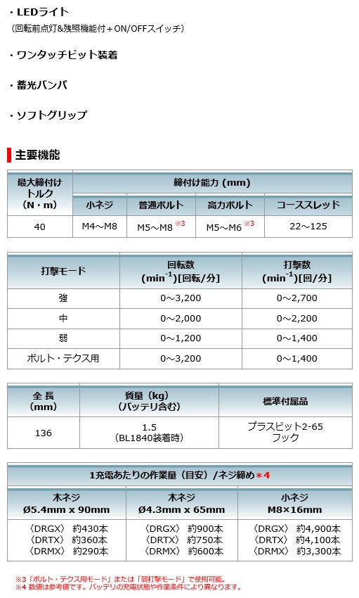 マキタ　18V　6.0Ah　充電式ソフトインパクトドライバ　TS141DRGX　青