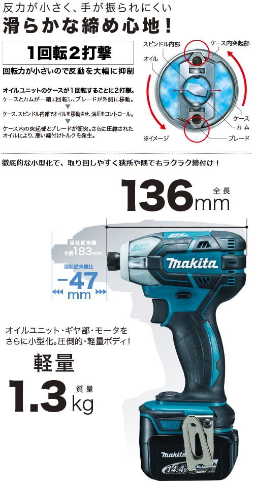 マキタ　14.4V　充電式ソフトインパクトドライバ　TS131DZ　青　本体のみ